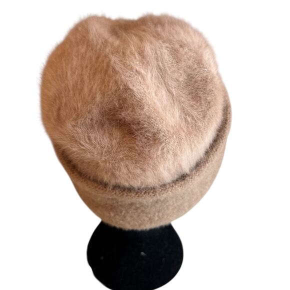 Anthony Maxwell Wool & Fur Cloche Hat Taupe Mushroom - Picture 3 of 5